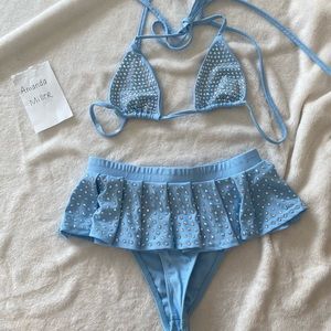 Iheartraves that highlight bling rhinestone skirt set